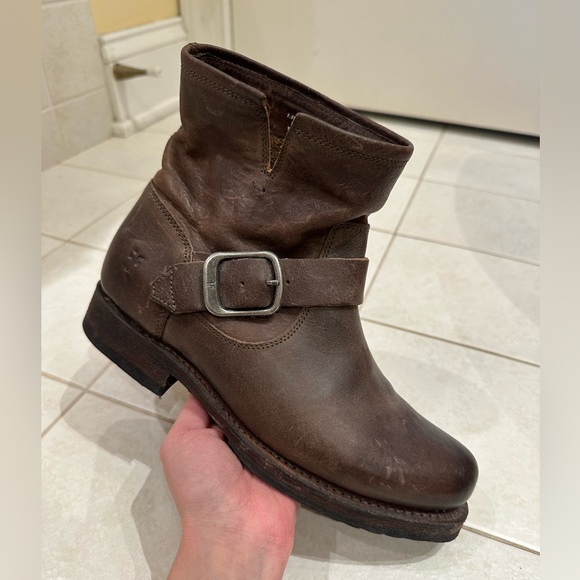 Frye Brown Leather Ankle Boots - Picture 2 of 12